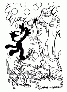 Ausmalbilder von Felix, der Katze, zum Ausmalen für Kinder (Ausmalbild von Felix der Kater)