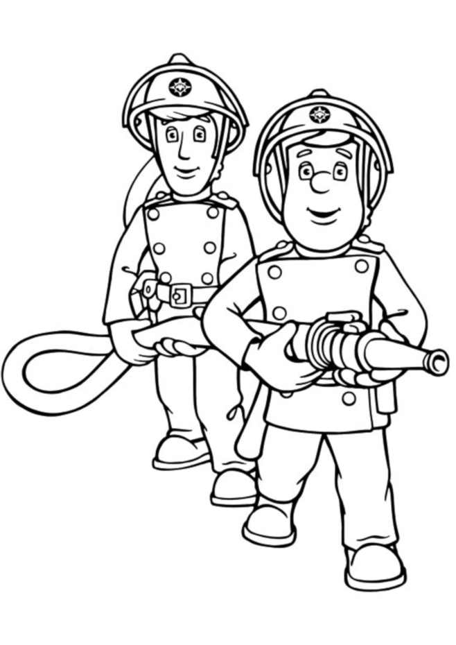 Ausmalbilder von Feuerwehrmann Sam zum Ausmalen für Kinder