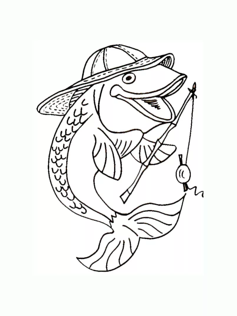 Fische-Bild zum Herunterladen und Ausmalen