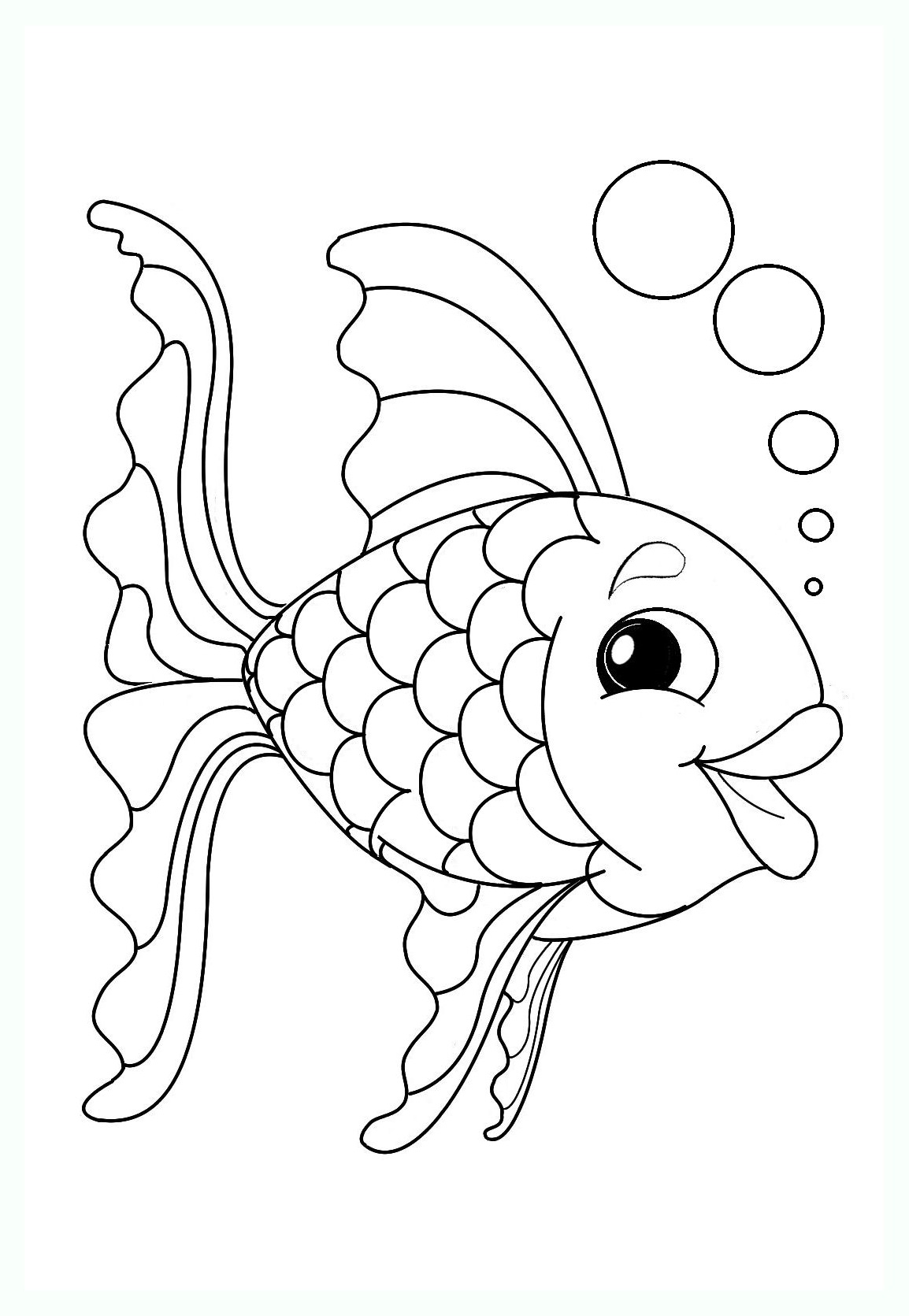 Fische-Bild zum Herunterladen und Ausmalen