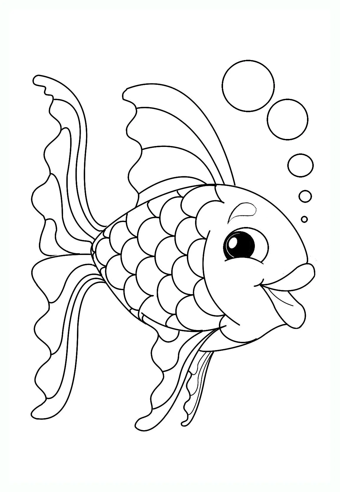 Fische-Bild zum Herunterladen und Ausmalen