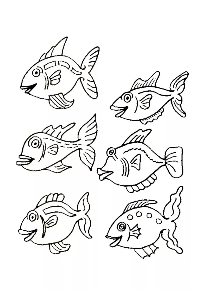 Fische zum Ausmalen für Kinder