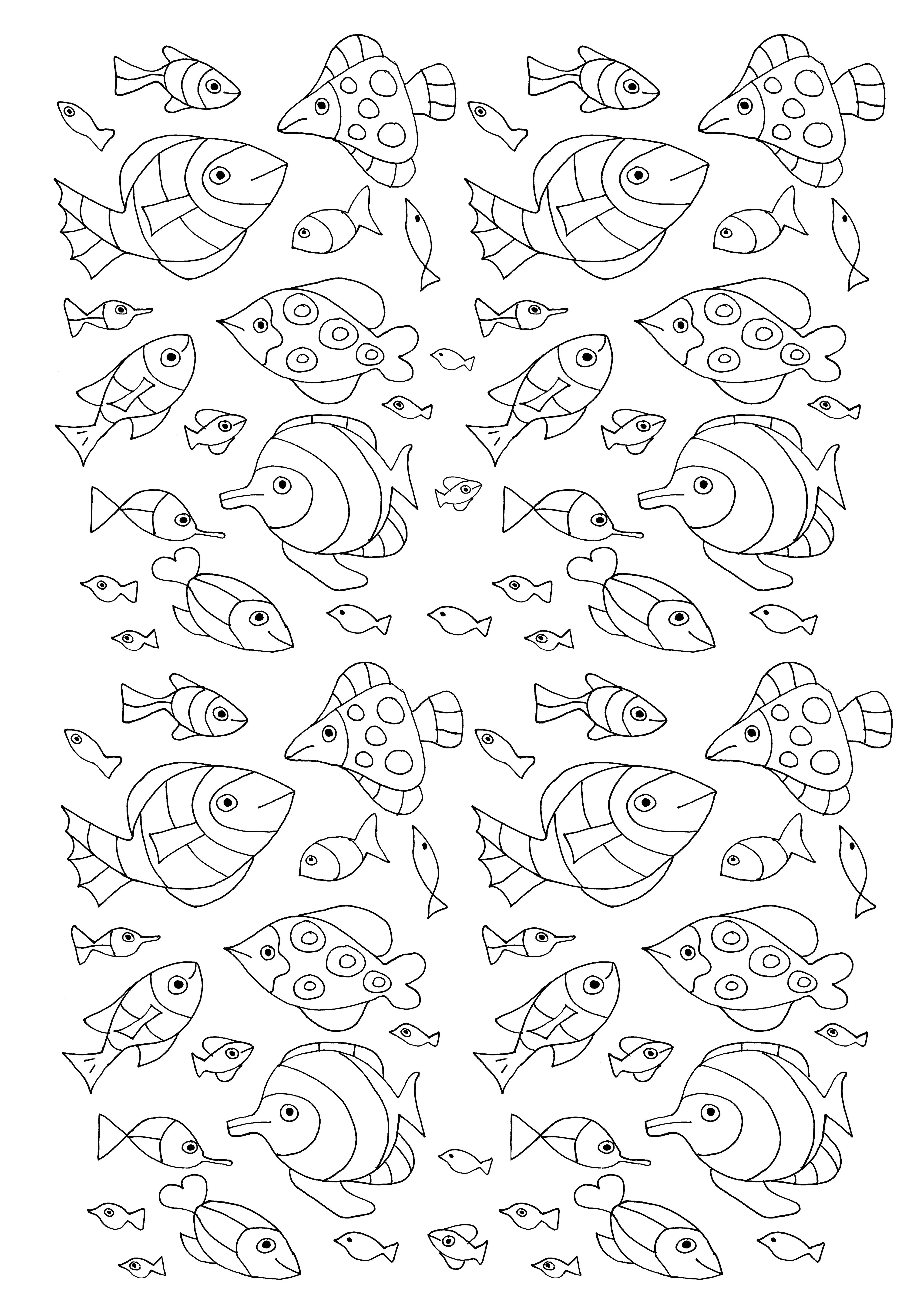 Fische zum Ausmalen für Kinder