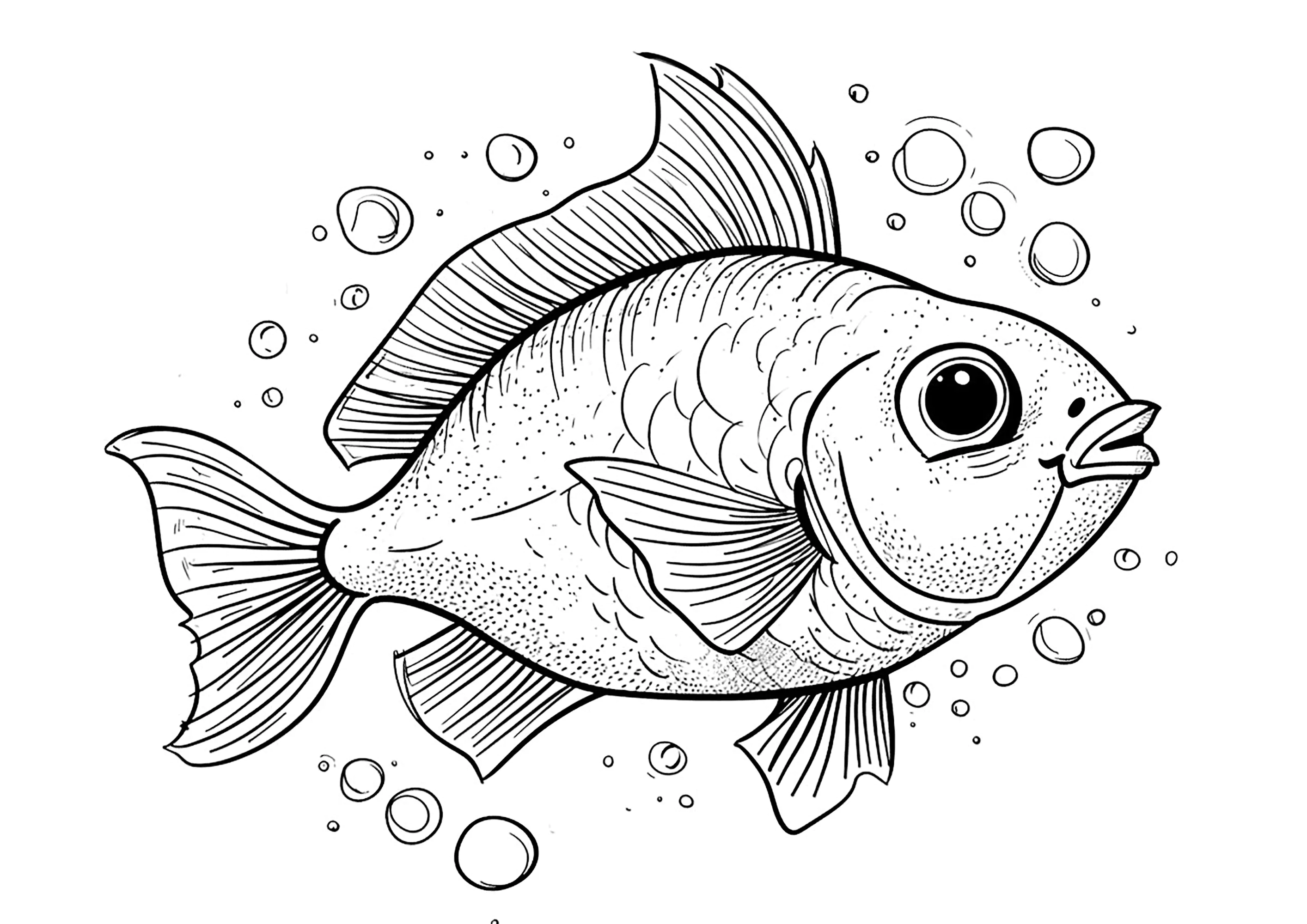 Hübscher Fisch zum Ausmalen (Fische)