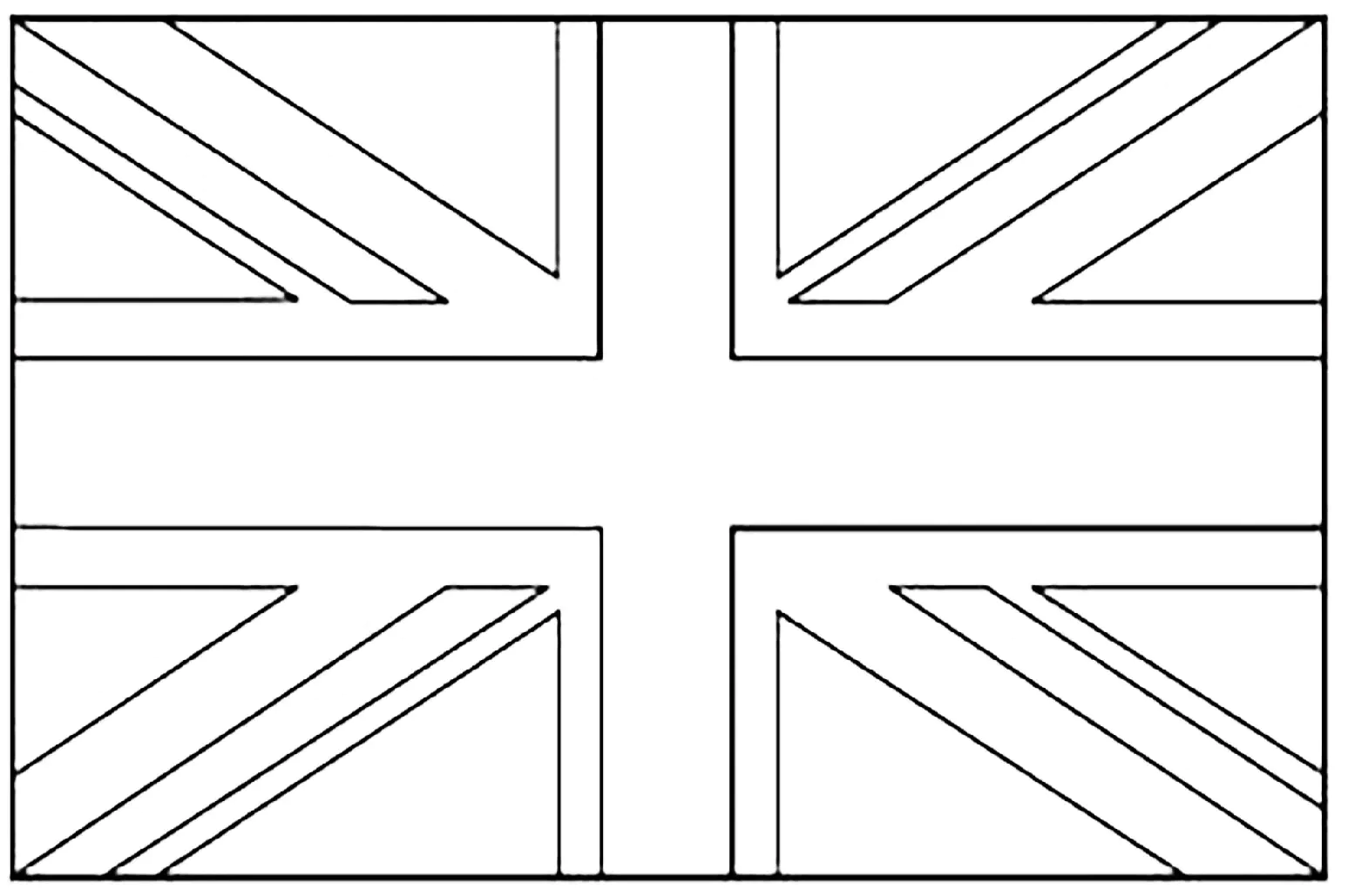 Farbgebung der Flagge des Vereinigten Königreichs (Ausmalbild von Flaggen zum Ausdrucken und Ausmalen für Kinder)