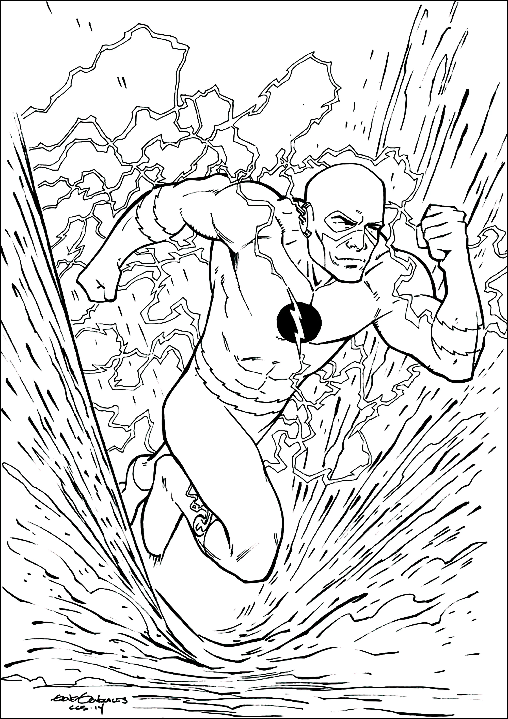 Flash Gordon in vollem Lauf (Ausmalbild zum Ausdrucken und Ausmalen für Kinder)