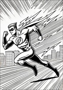 Flash beim Laufen (Manga-Stil) (Ausmalbild)