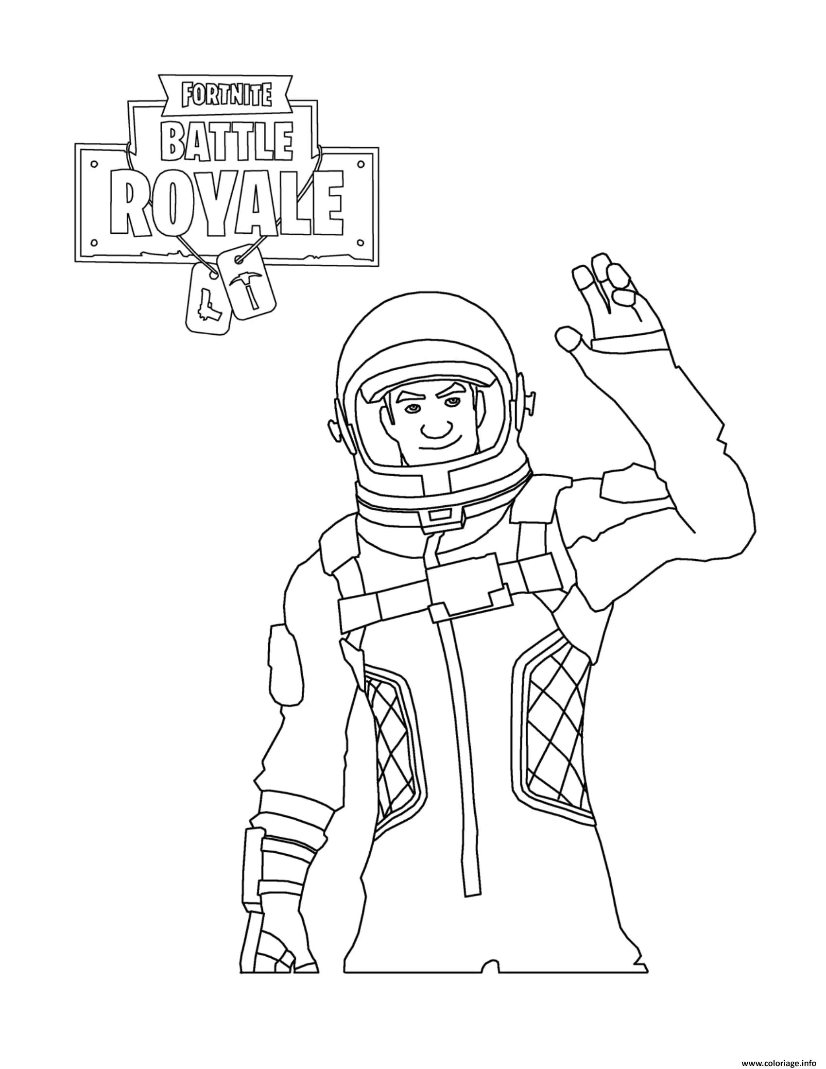 Fortnite Battle Royale: Astronaut (Ausmalbild zum Ausdrucken und Ausmalen für Kinder)