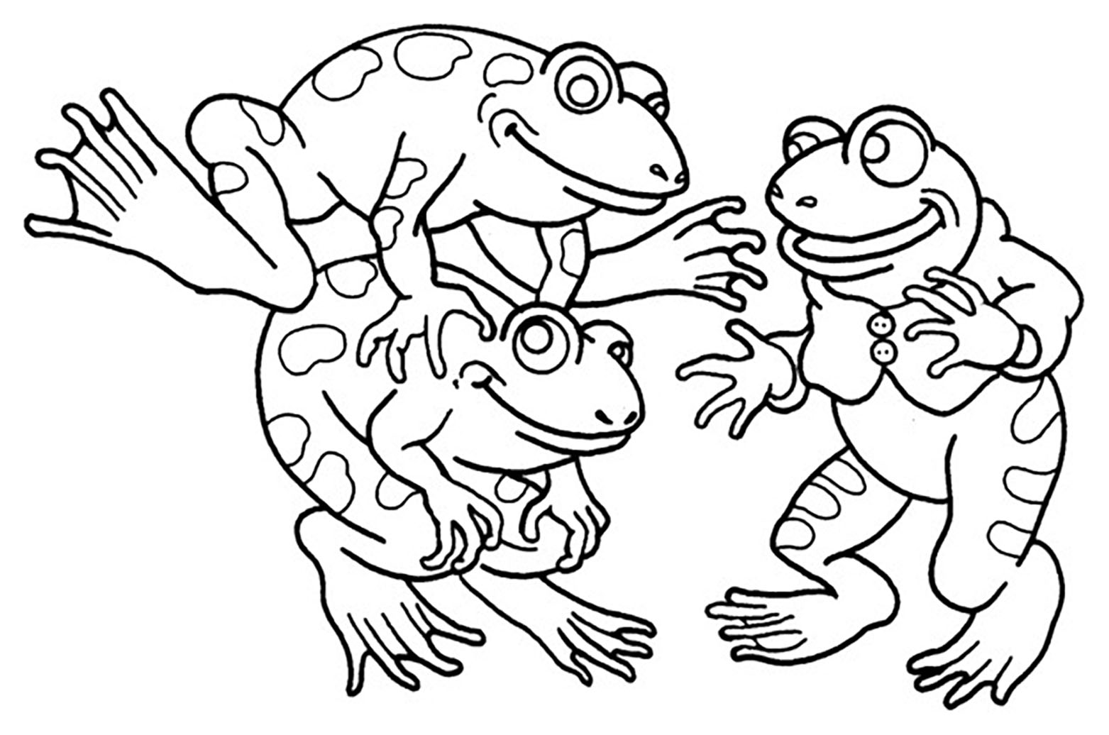 Kostenlose Frosch-Malvorlage zum Ausmalen (Frösche)