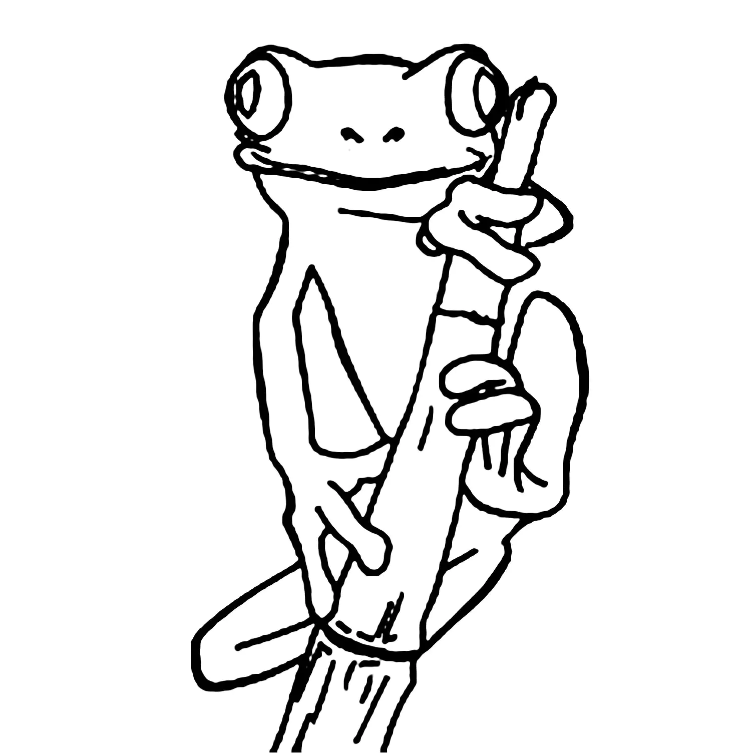 Kostenlose Frosch-Malvorlage zum Ausmalen (Frösche)