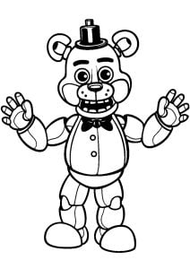 Schönes Ausmalbild von Freddy Fazbear. (Ausmalbild von Fünf Nächte bei Freddy)