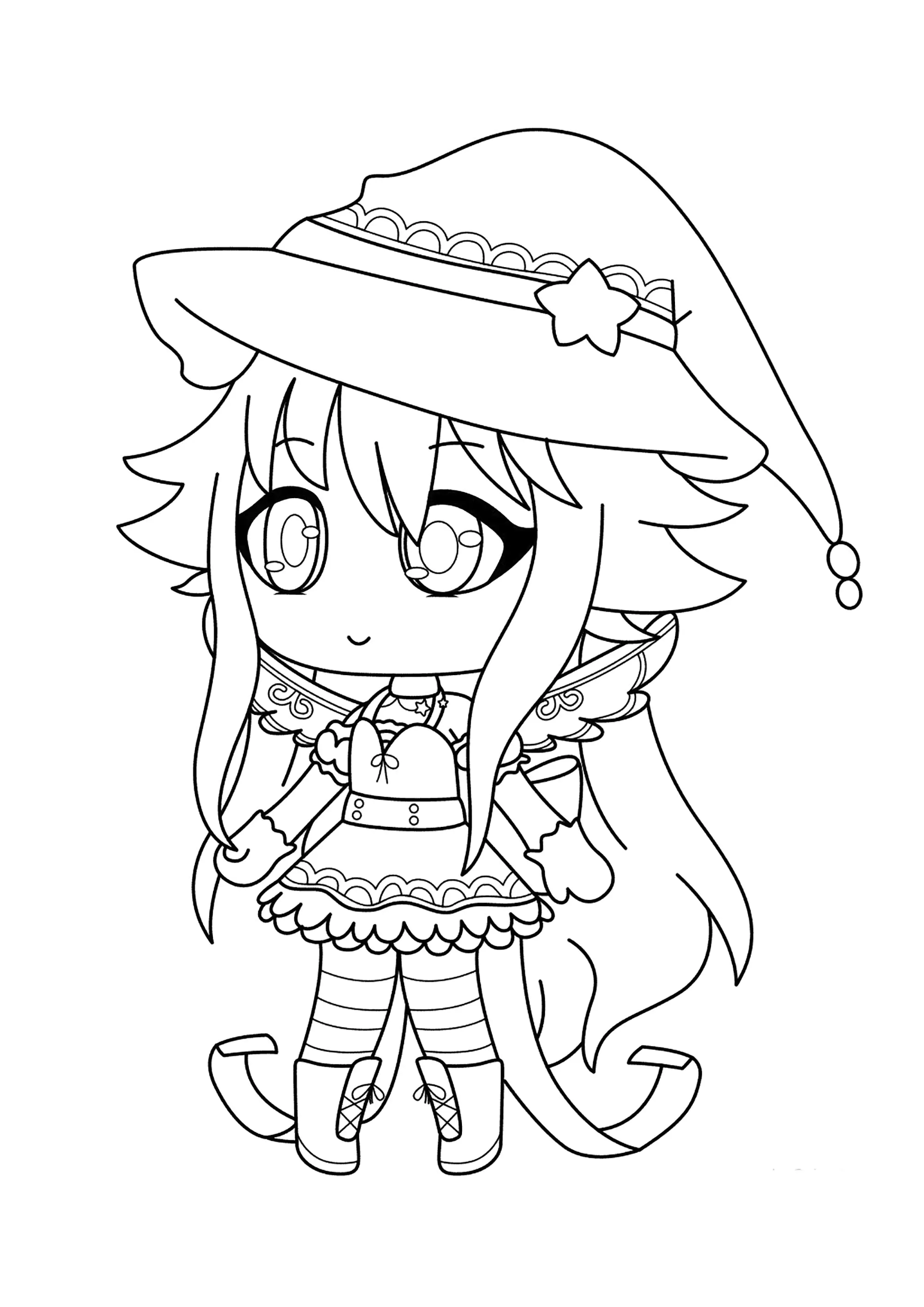 Sabrina (Ausmalbild von Gacha Life zum Ausdrucken und Ausmalen für Kinder)