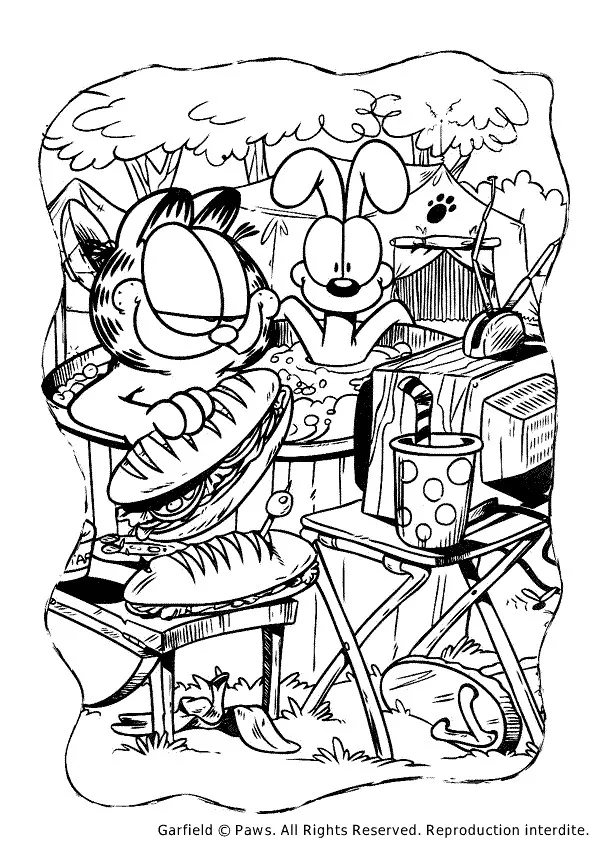 Garfield Coloriage zum Herunterladen (Ausmalbild zum Ausdrucken und Ausmalen für Kinder)