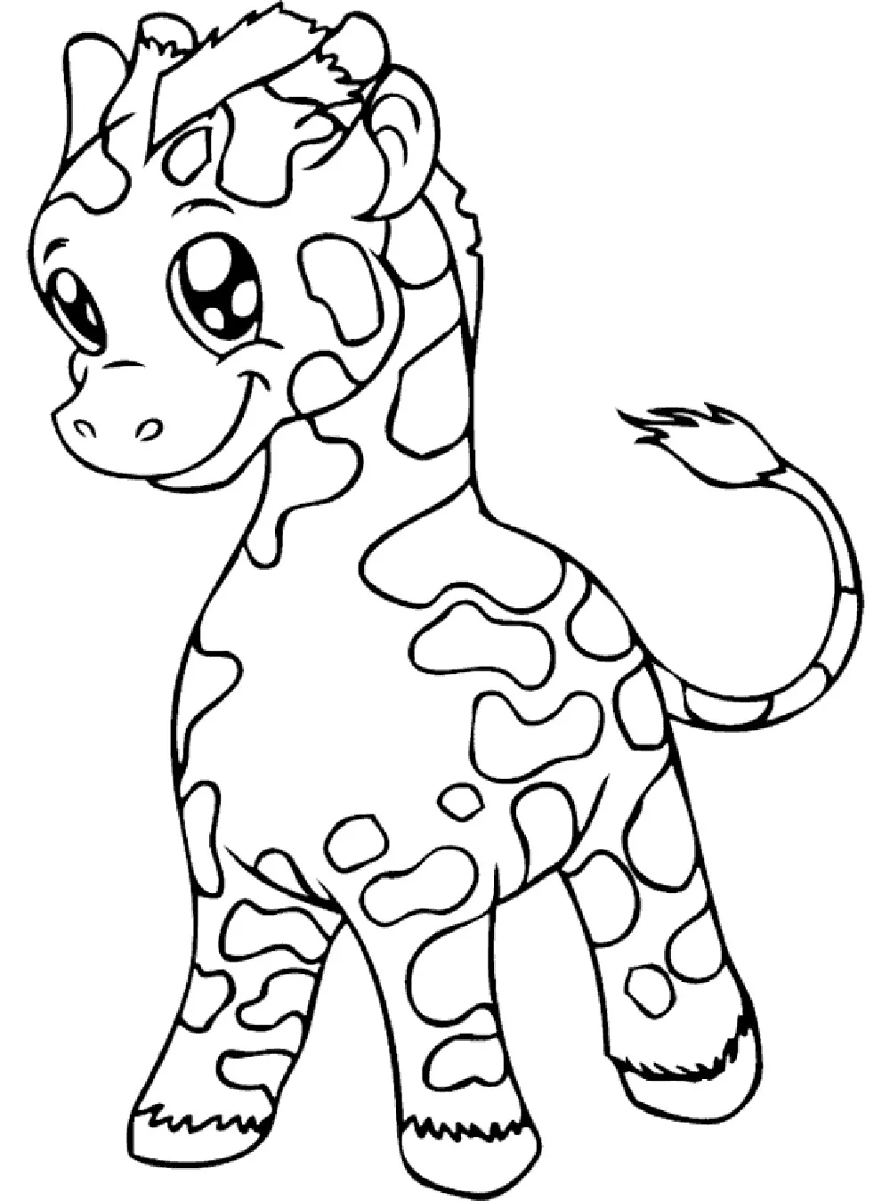 Hübsche Giraffe (Ausmalbild zum Ausdrucken und Ausmalen für Kinder)