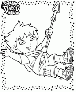 Diego Malbuch für Kinder (Ausmalbild von Go Diego Go!)