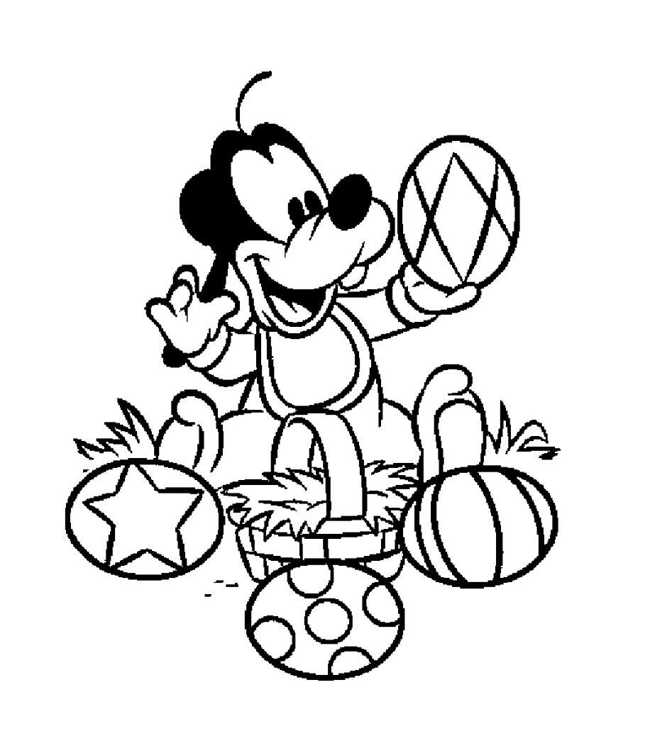 Baby Goofy hat Spaß (Ausmalbild zum Ausdrucken und Ausmalen für Kinder)