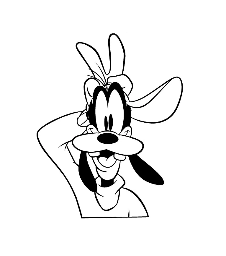 Was für ein Verrückter, dieser Goofy! (Ausmalbild zum Ausdrucken und Ausmalen für Kinder)