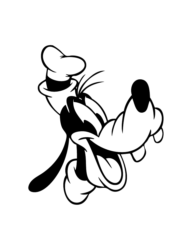 Goofys Gesicht zum Ausmalen