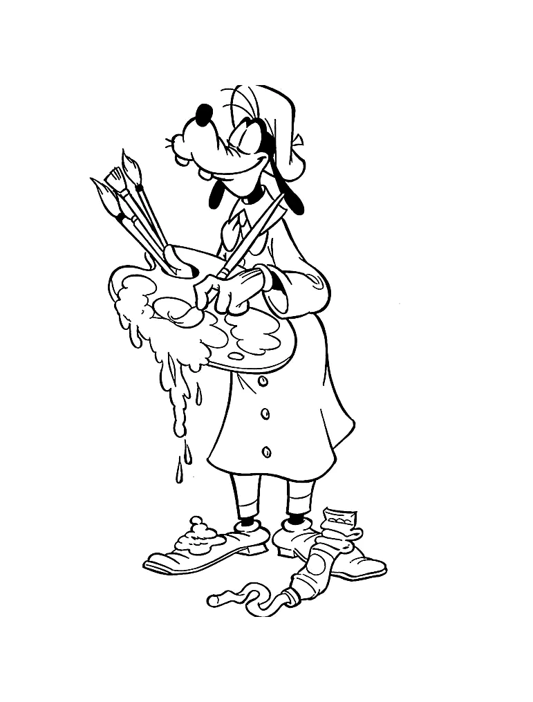 Goofy Ausmalbilder für Kinder (Ausmalbild zum Ausdrucken und Ausmalen für Kinder)