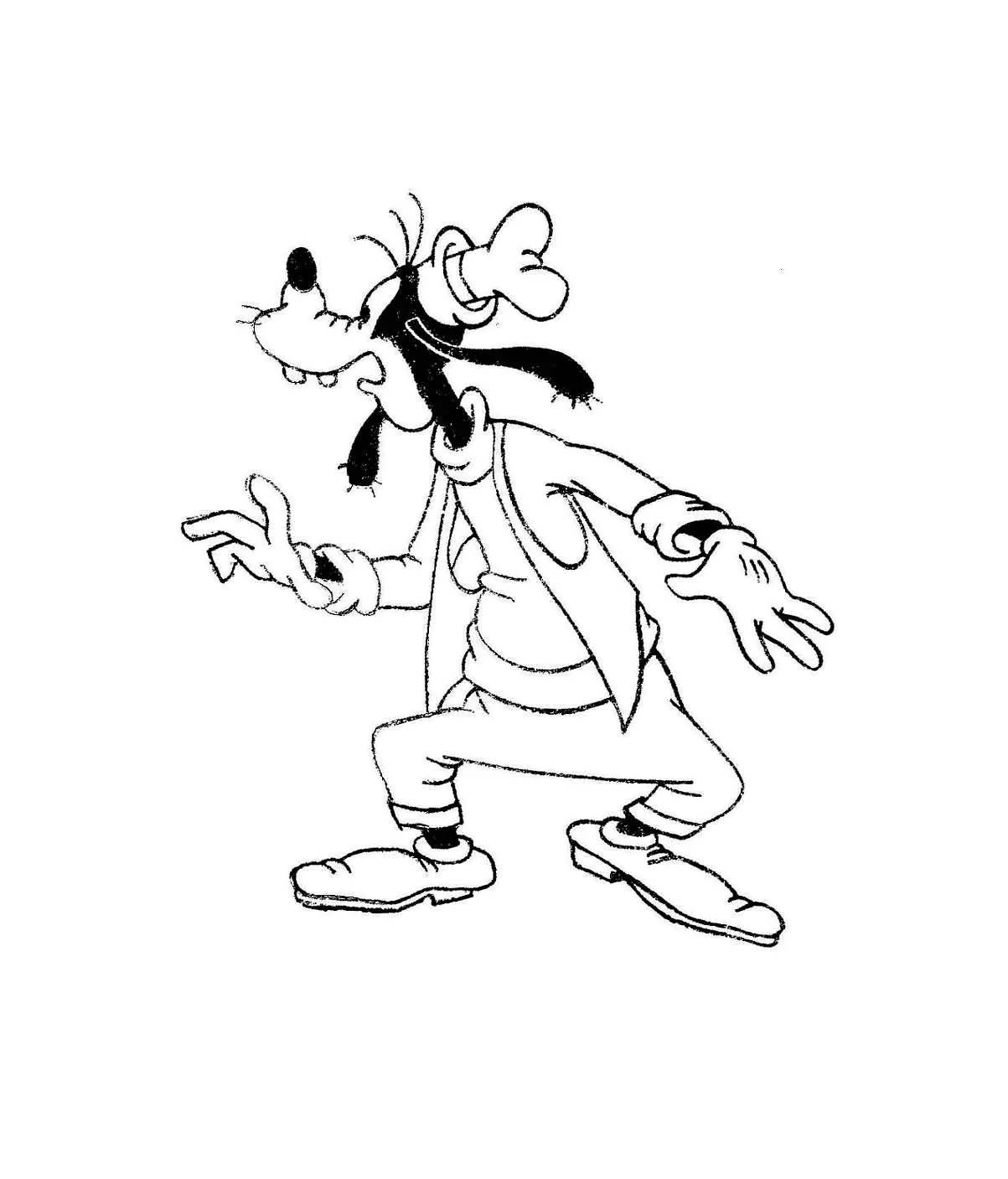 Goofy Coloriage zum Ausdrucken (Ausmalbild zum Ausdrucken und Ausmalen für Kinder)