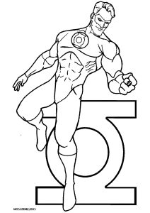 Green Lantern, ganz in Muskeln. (Ausmalbild)