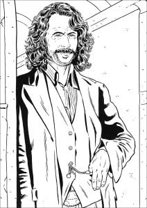 Sirius Black, der Pate von Harry Potter, der ein Freund seiner Eltern war. (Ausmalbild)