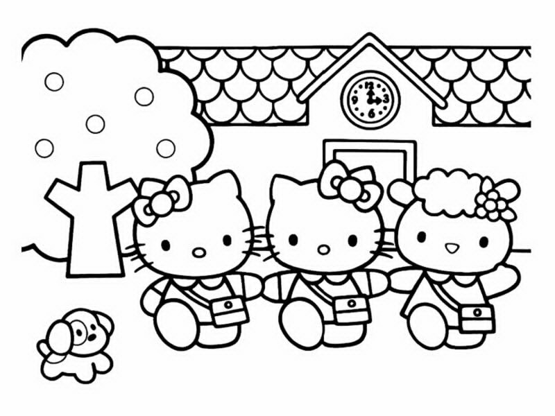 Ausmalbilder von Hello Kitty zum Ausmalen für Kinder