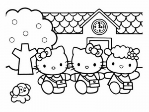 Ausmalbilder von Hello Kitty zum Ausmalen für Kinder