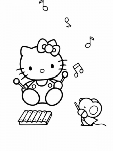 Hello Kitty Coloriage zum Herunterladen (Ausmalbild)