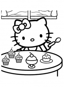 Ausmalbilder von Hello Kitty zum Ausmalen für Kinder