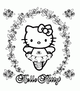 Ausmalbilder von Hello Kitty für Kinder (Ausmalbild)