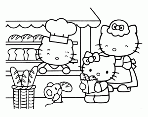 Ausmalbilder von Hello Kitty zum Ausmalen für Kinder