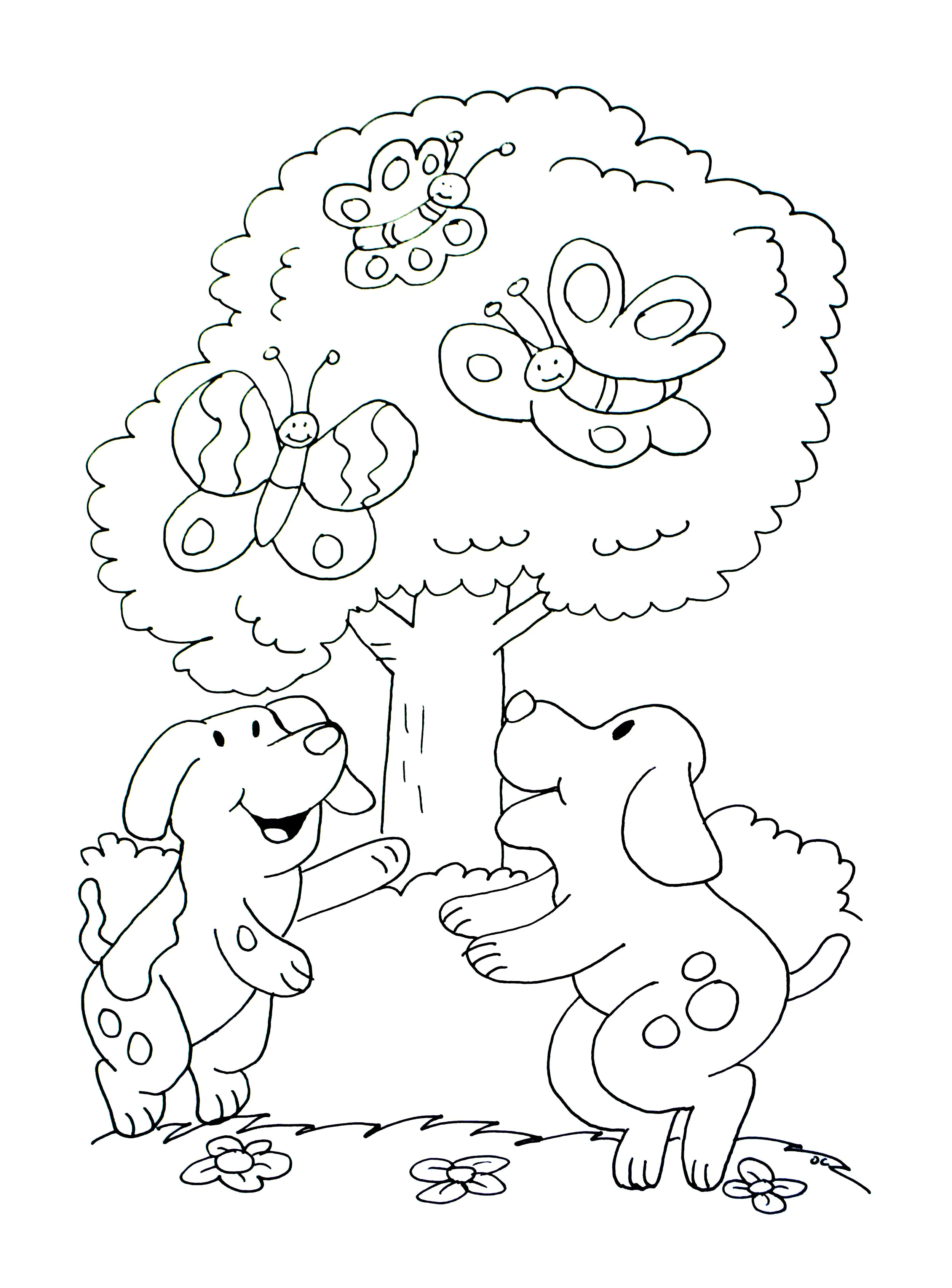 Hundebild zum Ausdrucken und Ausmalen (Hunde)