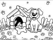Ausmalbilder von Hunde zum Ausdrucken und Ausmalen für Kinder