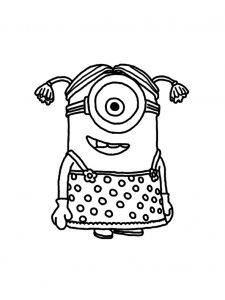 Minion als Mädchen verkleidet (Ausmalbild von Ich - Einfach unverbesserlich)