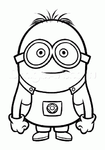 Einfaches Ausmalbild eines jungen Minions (Ausmalbild von Ich - Einfach unverbesserlich)