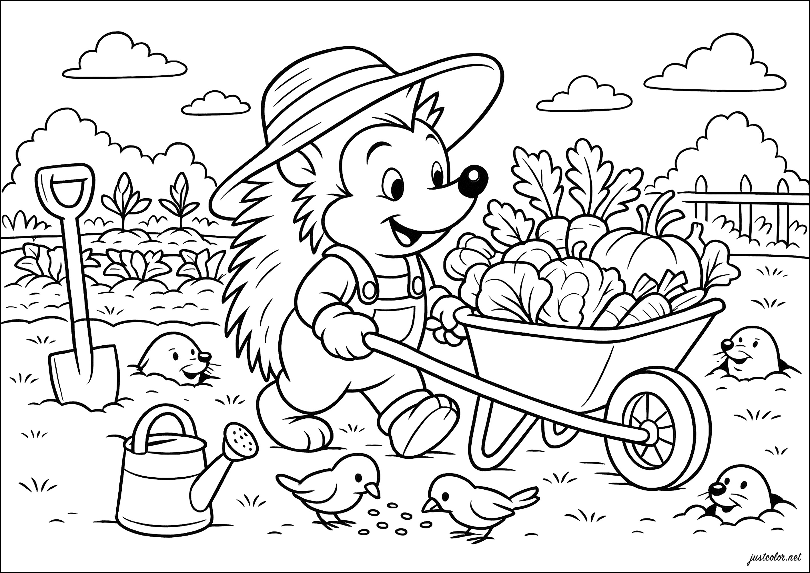 Der Garten-Igel - Ausmalbilder von Igel zum Ausmalen