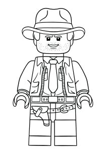 Lego-Version von Indiana Jones (Ausmalbild)