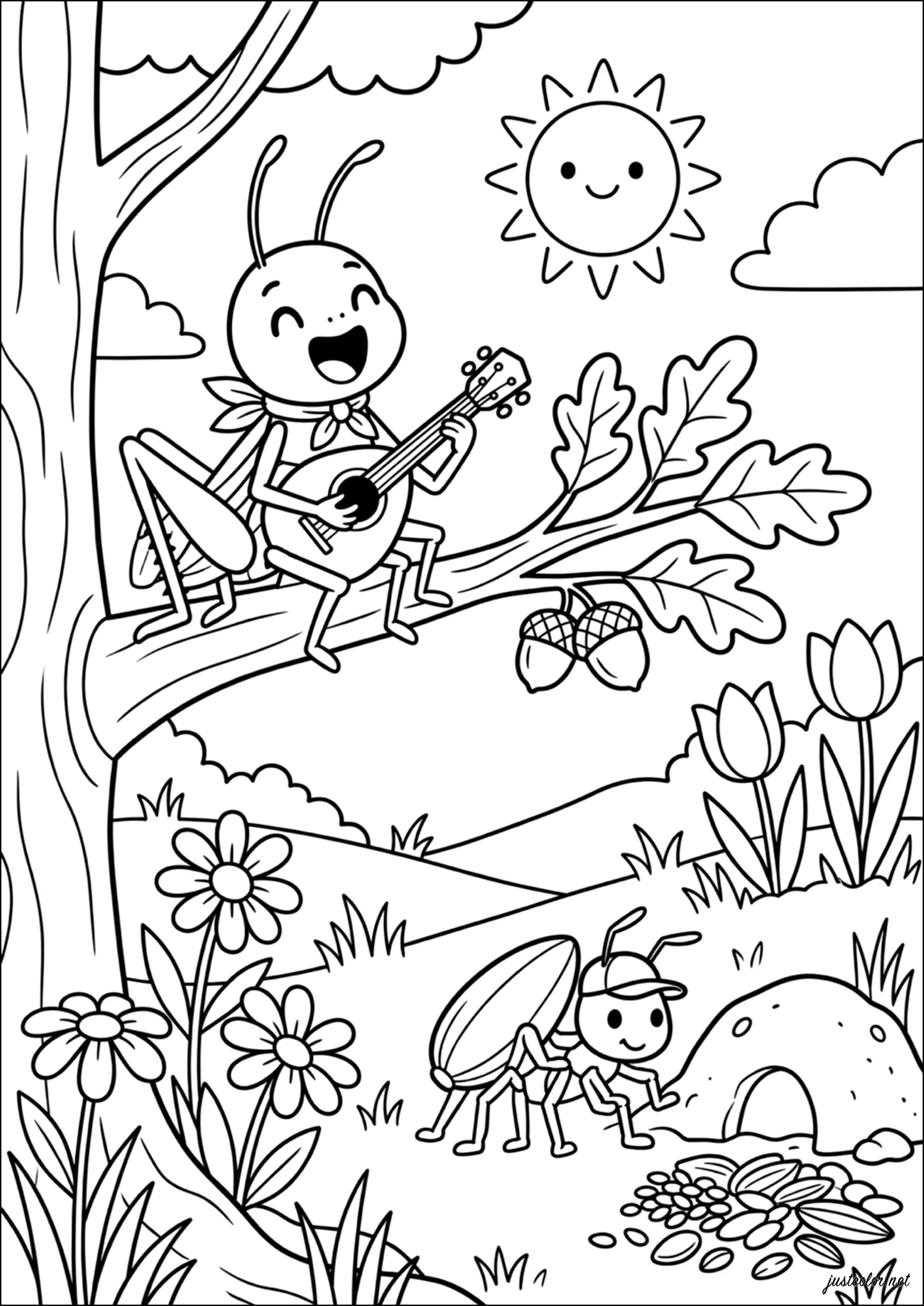 Ausmalbilder für Kinder kostenlos von insekten (Ausmalbild zum Ausdrucken und Ausmalen für Kinder)