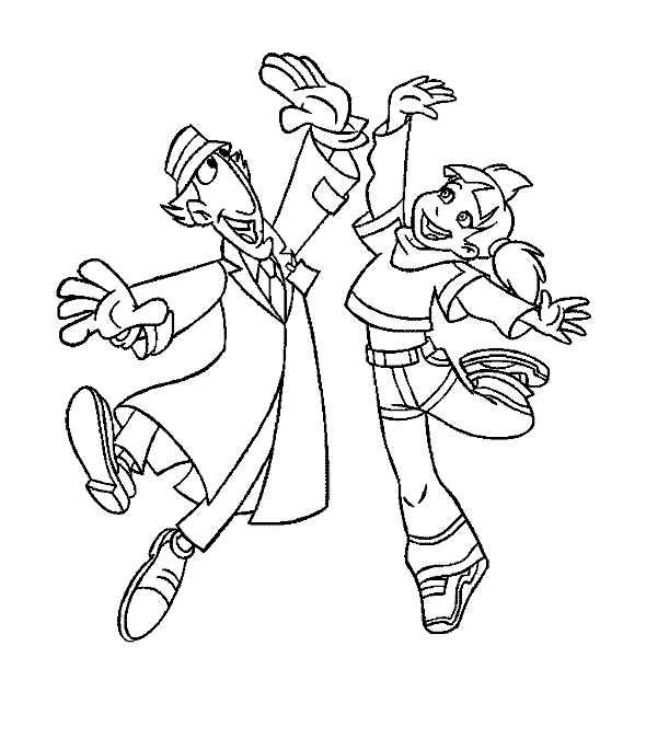 Ausmalbilder von Inspector Gadget für Kinder (Ausmalbild zum Ausdrucken und Ausmalen für Kinder)