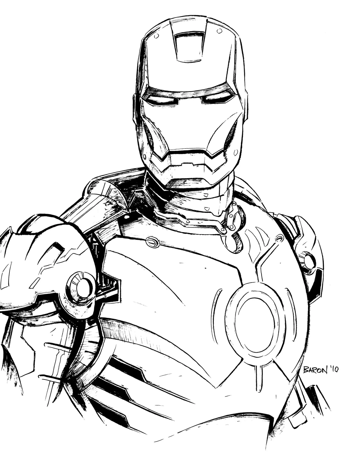 Iron Man Ausmalbild für Kinder (Ausmalbild zum Ausdrucken und Ausmalen für Kinder)