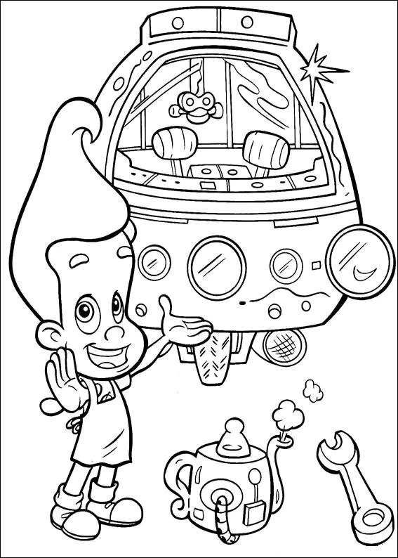 Jimmy Neutron Ausmalbilder zum Herunterladen (Ausmalbild zum Ausdrucken und Ausmalen für Kinder)