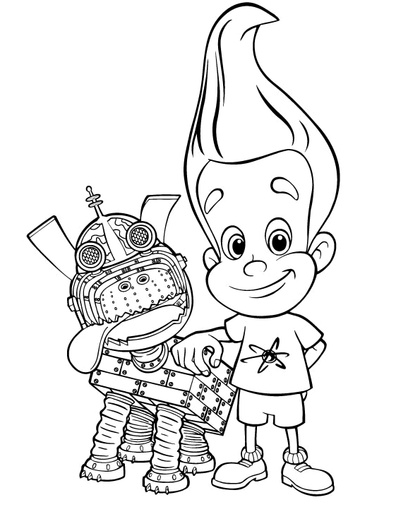 Jimmy Neutron Ausmalbilder zum kostenlosen Ausdrucken (Ausmalbild zum Ausdrucken und Ausmalen für Kinder)