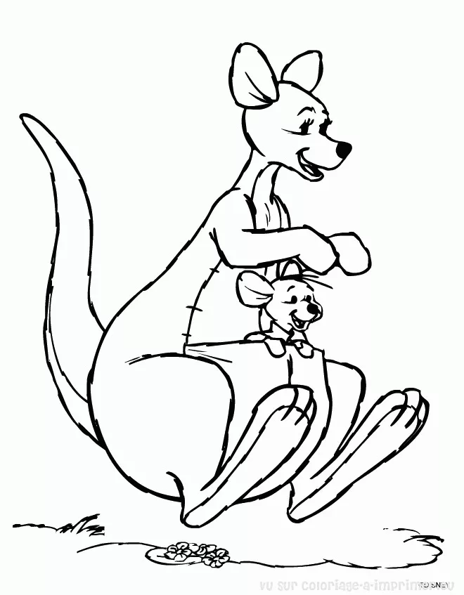 Kostenlose Känguru-Zeichnung zum Herunterladen und Ausmalen (Kaengurus)