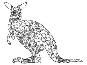 Blühendes Känguru (Ausmalbild von Kaengurus)