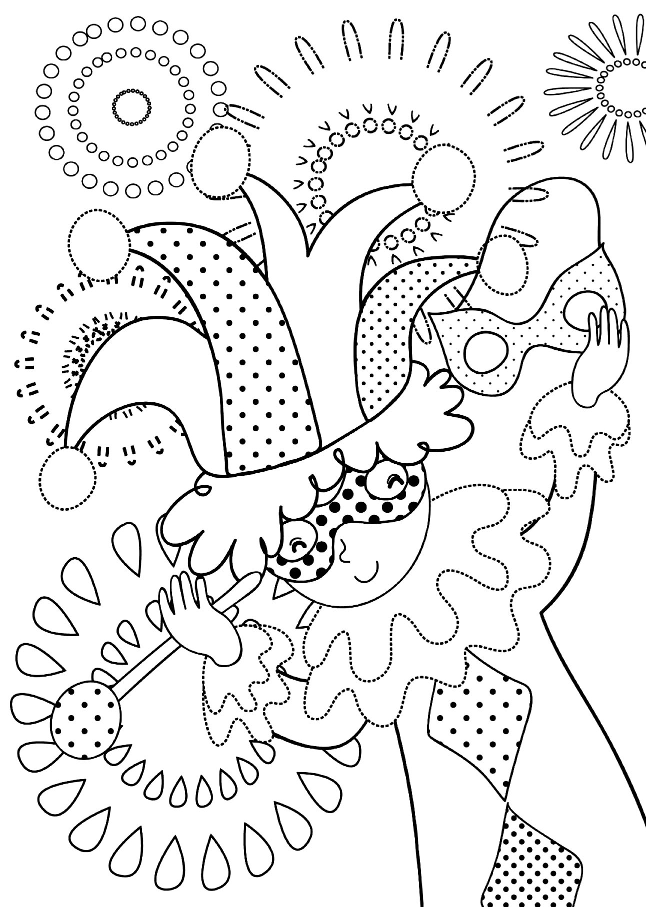 Malvorlage für Maskenherstellung (Karneval)