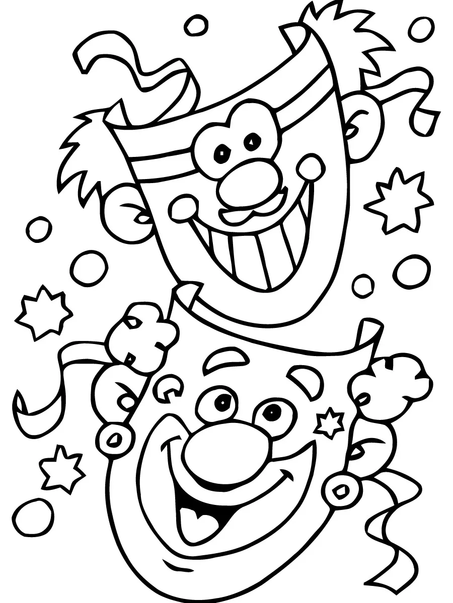 Karneval Ausmalbilder für Kinder (Ausmalbild zum Ausdrucken und Ausmalen für Kinder)