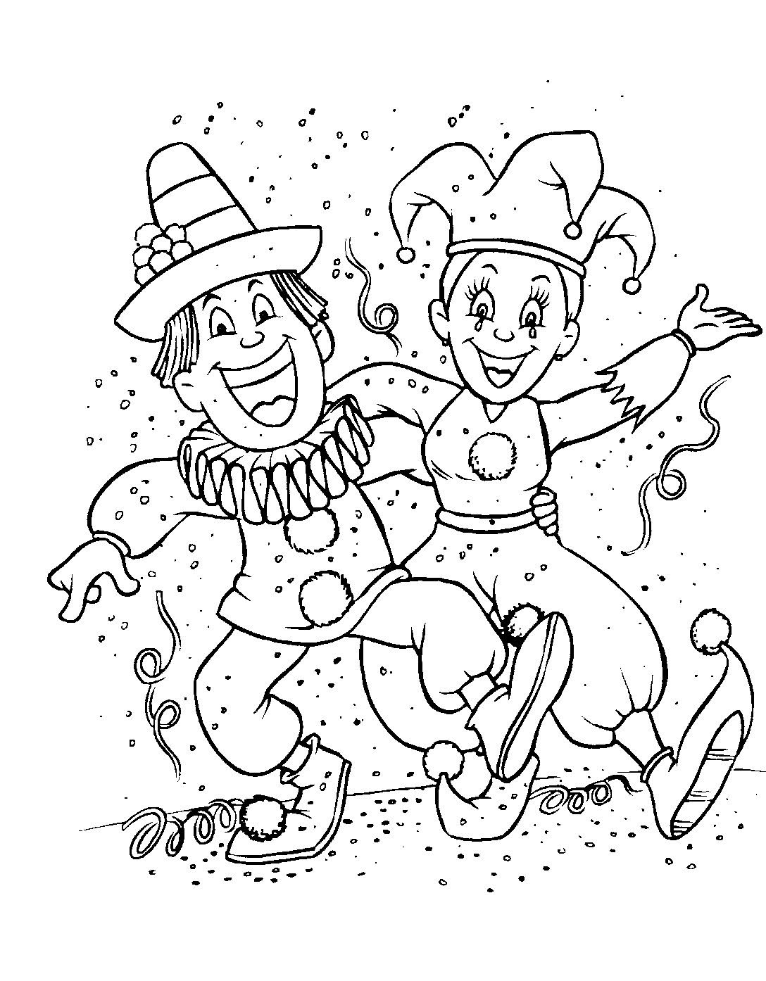 Ausmalbild Karneval für Kinder (Ausmalbild zum Ausdrucken und Ausmalen für Kinder)