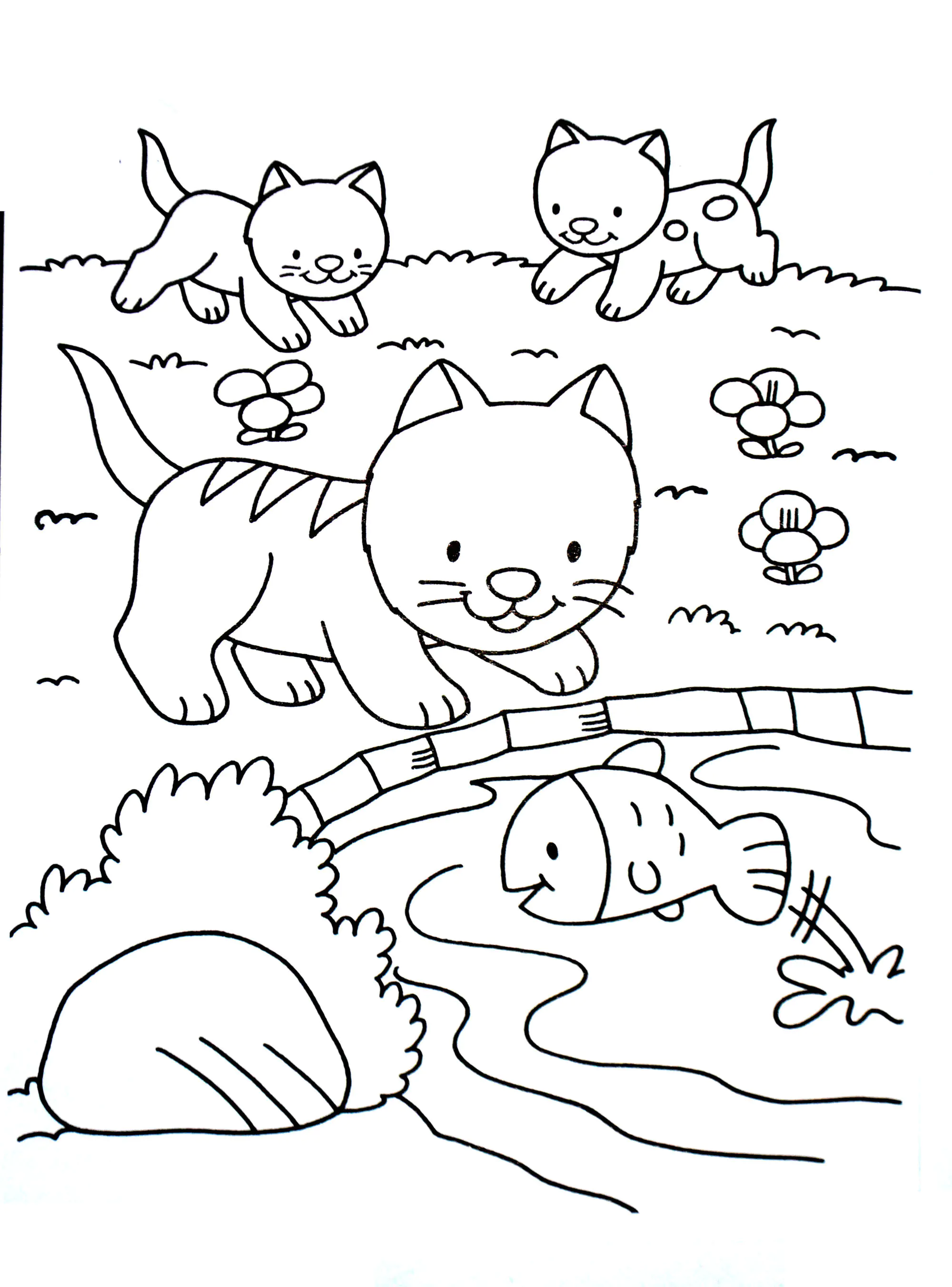 Ausmalbilder von Katzen zum Herunterladen (Ausmalbild zum Ausdrucken und Ausmalen für Kinder)