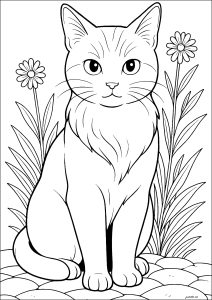 Katze Stil Studio Ghibli (Ausmalbild von Katzen)